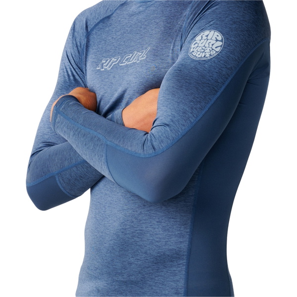 2026 Rip Curl Mens Dawn Patrol UPF Perf Long Sleeve Rash Vest 194MRV - Light Navy Marle
